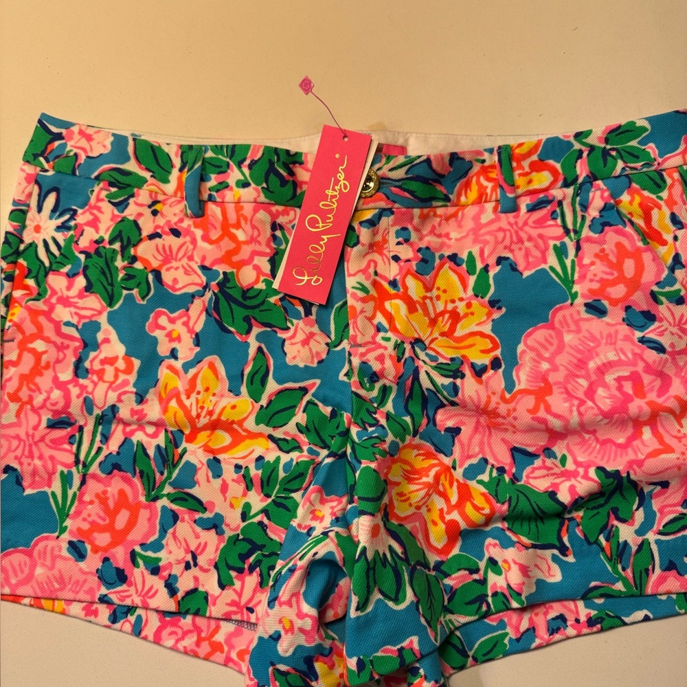 Lilly Pulitzer High Waist Pink and Blue Floral Shorts